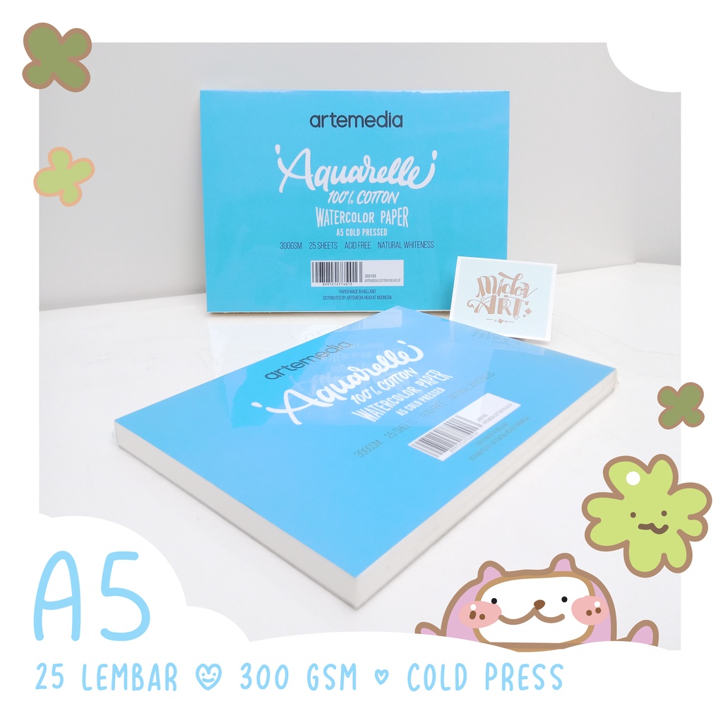 Jual Artemedia Aquarelle Kertas Cat Air A5 300gsm 25 Lembar Cotton Watercolour Pad Shopee 9477