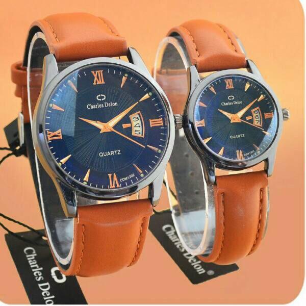 Jual Shopee 2022 Jam tangan charles delon couple ORIGINAL ada TANGGAL ...