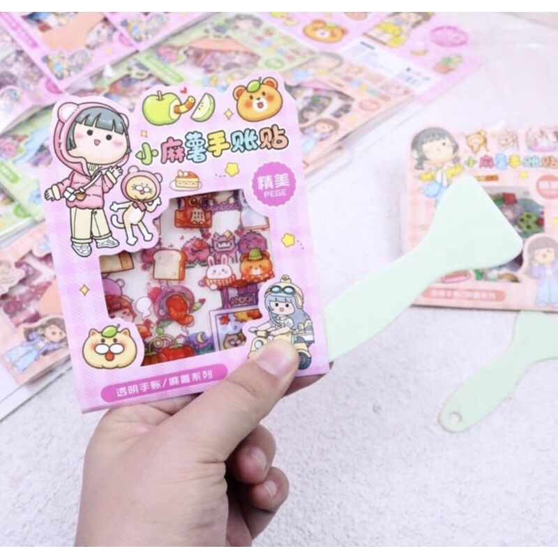 Jual (3LEMBAR+1SPATULA) STICKER STIKER LUCU ANAK KOREA 2D TEMPELAN