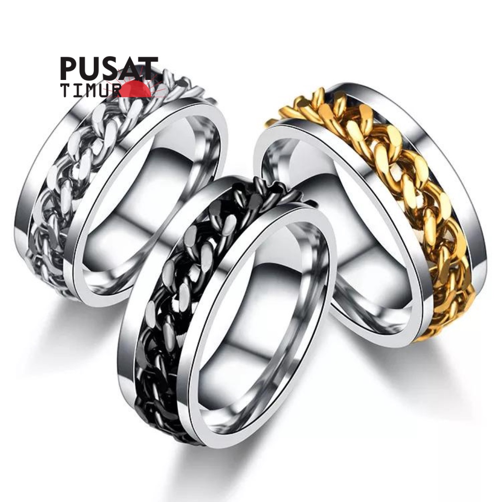Jual Cincin Rantai Titanium Spinner Putar Premium I PUSAT TIMUR ...