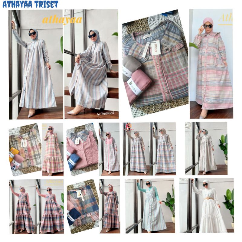 Jual DRESS GAMIS TRISET ATHAYAA TERBARU - Katun Triset Blouse Katun