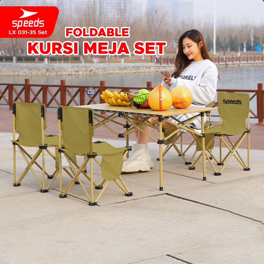 Jual SPEEDS Set Kursi Lipat Kursi Rekreasi Folding Chair Fold Table ...