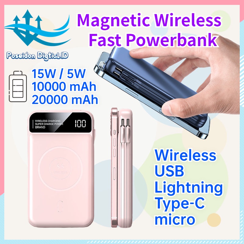 Jual Wireless Fast Charge Power Bank 20000 Mah Quickly Charger