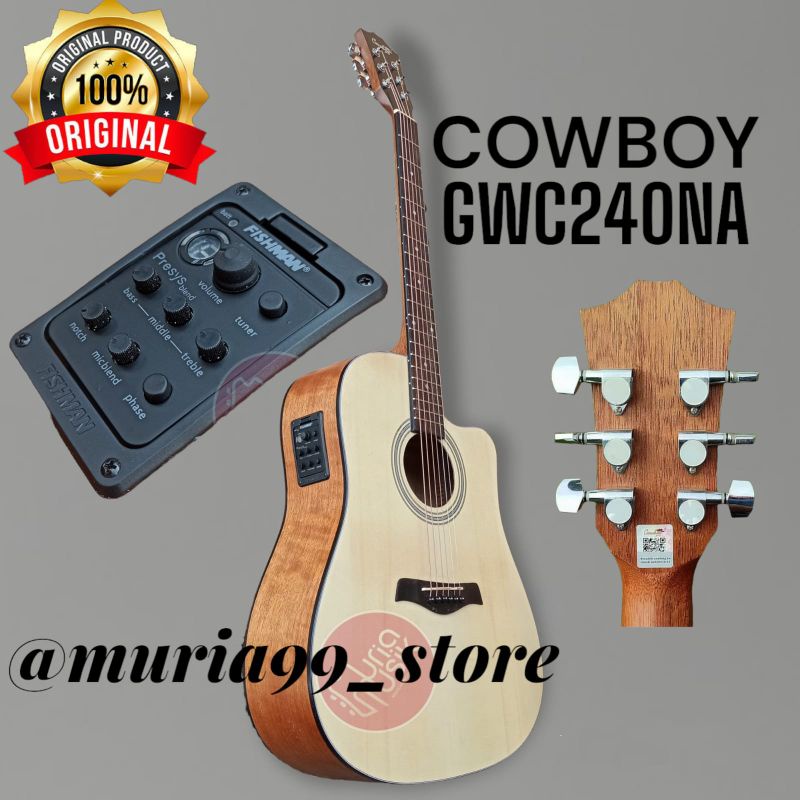 Jual Gitar Cowboy GWC 240 NA akustik elektrik Fishman | Shopee Indonesia