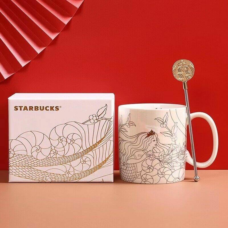 Starbucks Venti 20 Oz Red Mermaid Logo Ceramic Coffee &amp; Tea Mug 2021 Cup Pick Up In Sandy