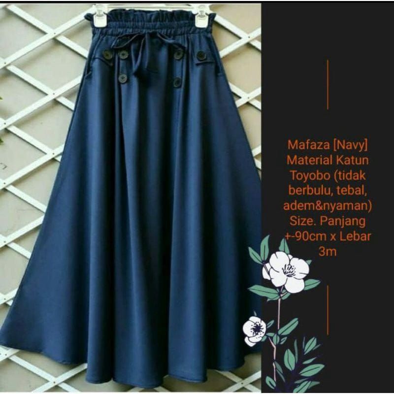 Jual ROK KATUN PAYUNG ROK KATUN TOYOBO ROK PANJANG MILLENIAL ROK HITAM ...