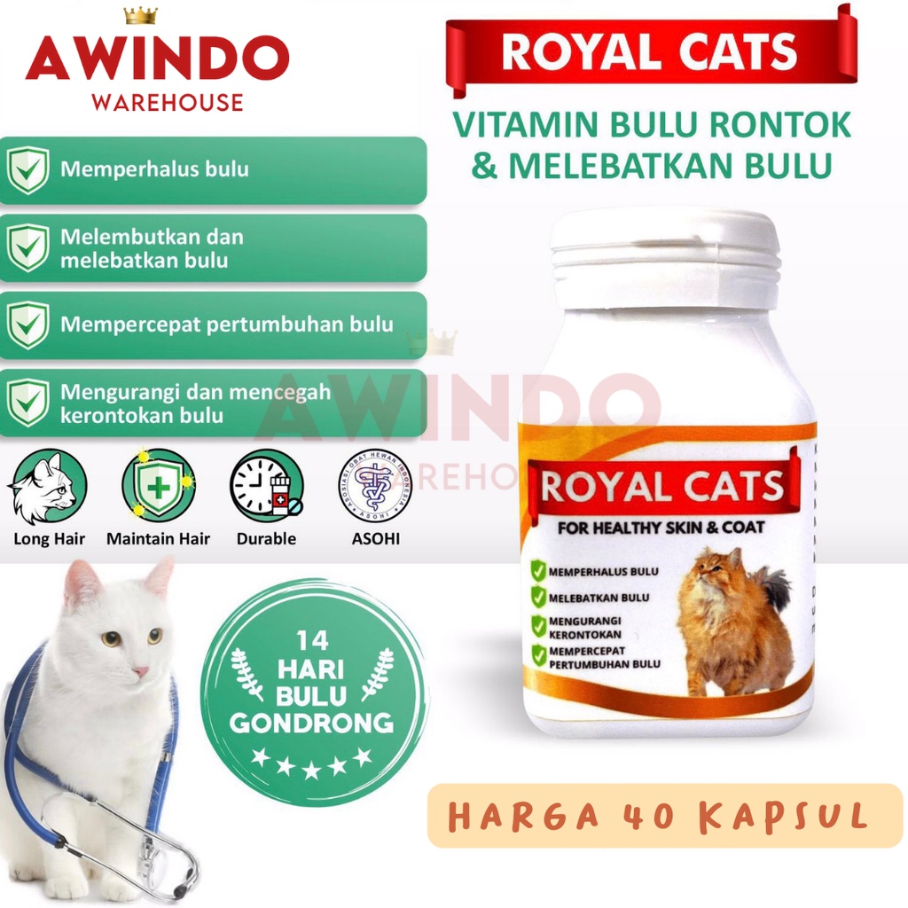 Jual BOTOLAN RC 40 BUTIR - Vitamin Bulu Kucing Royal Cat Lebat Halus ...