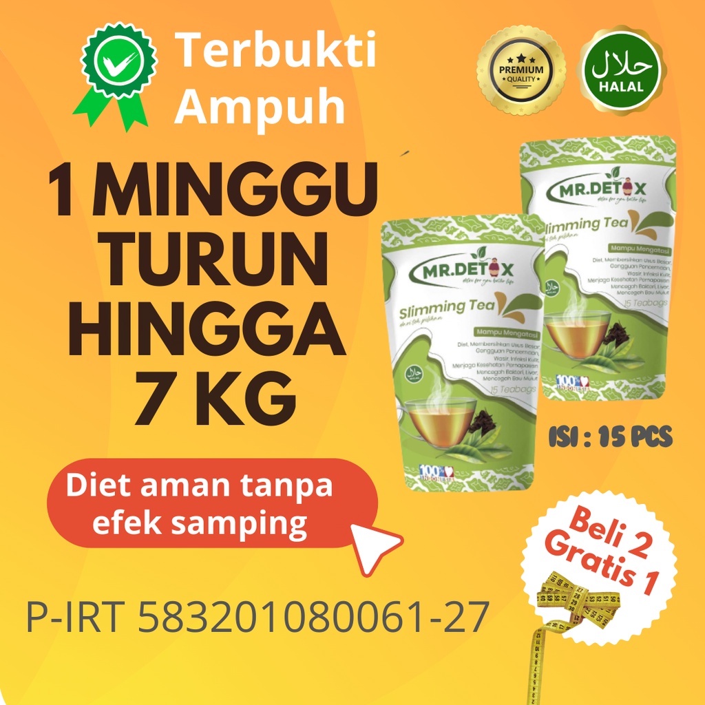 Jual Teh Diet Pelangsing Herbal Alami Detoks Slimming Tea Ampuh ...