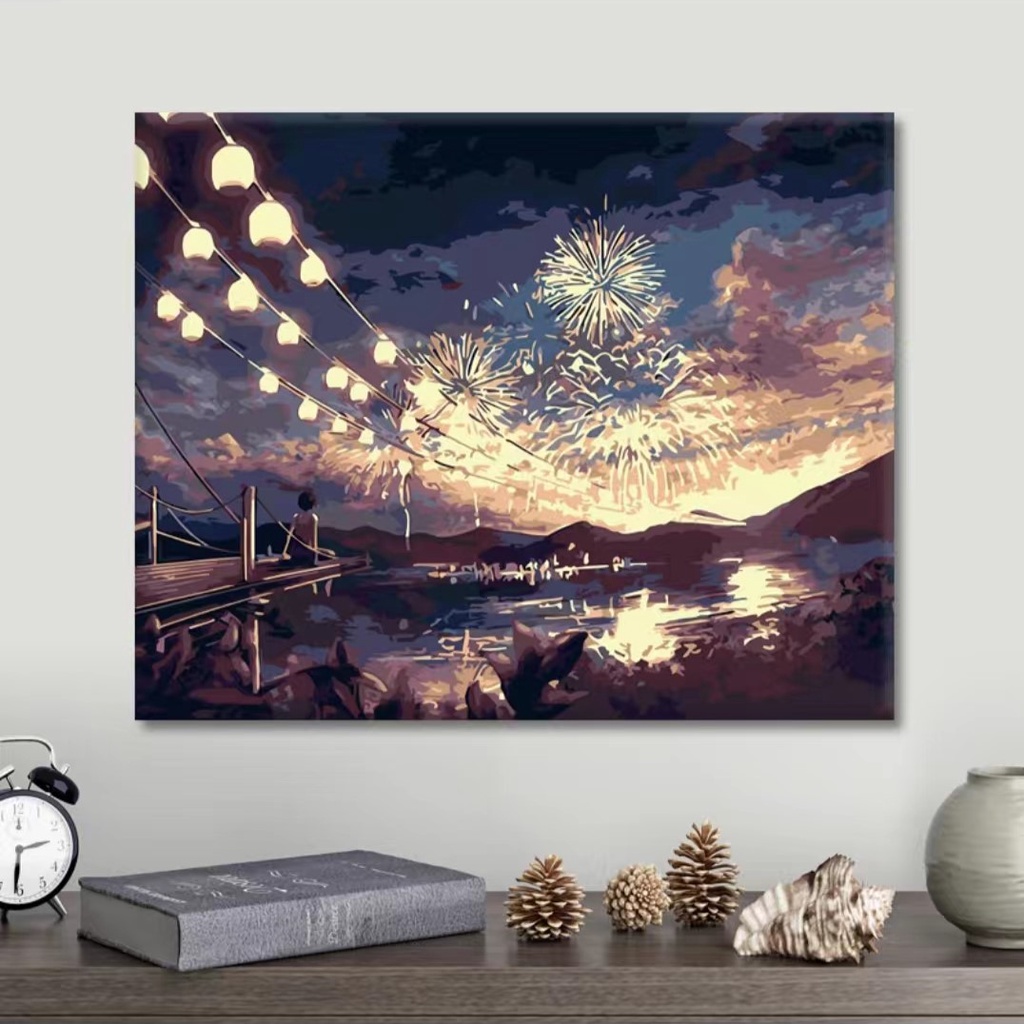 Jual DIY Painting Canvas Paint By Number kit Lukisan 40x50cm | Shopee ...