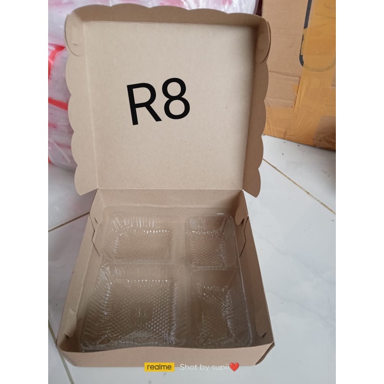 Jual KRAFT COKELAT DUS KUE / KOTAK MAKAN NASI R8 18cm x 18cm x 7cm ...