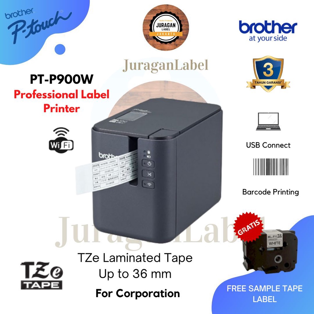 Jual BROTHER PTP900W PTouch Printer Label PTP900 Barcode P900 W [WiFi