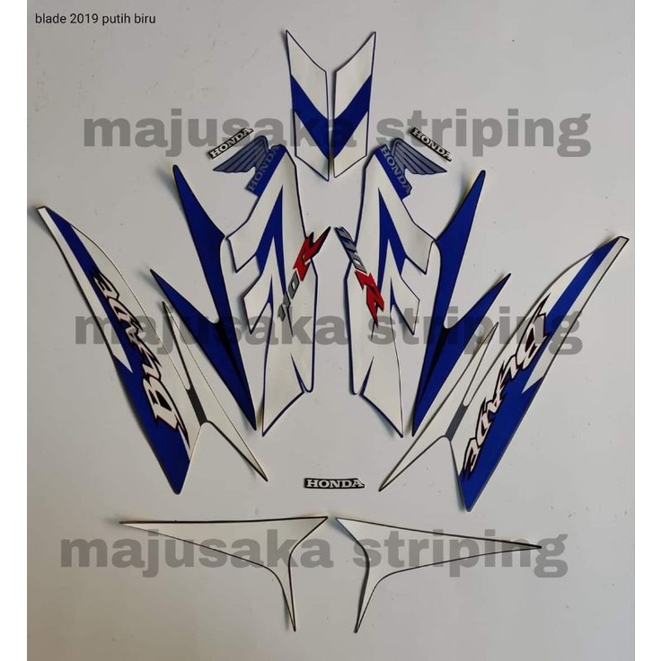 Jual striping blade 2009 biru silver / stiker motor honda blade 2009