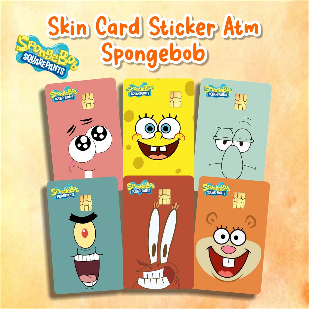 Jual Stiker Atm Sticker Skin Card lucu Spongebob custom - Vinyl ATM ...