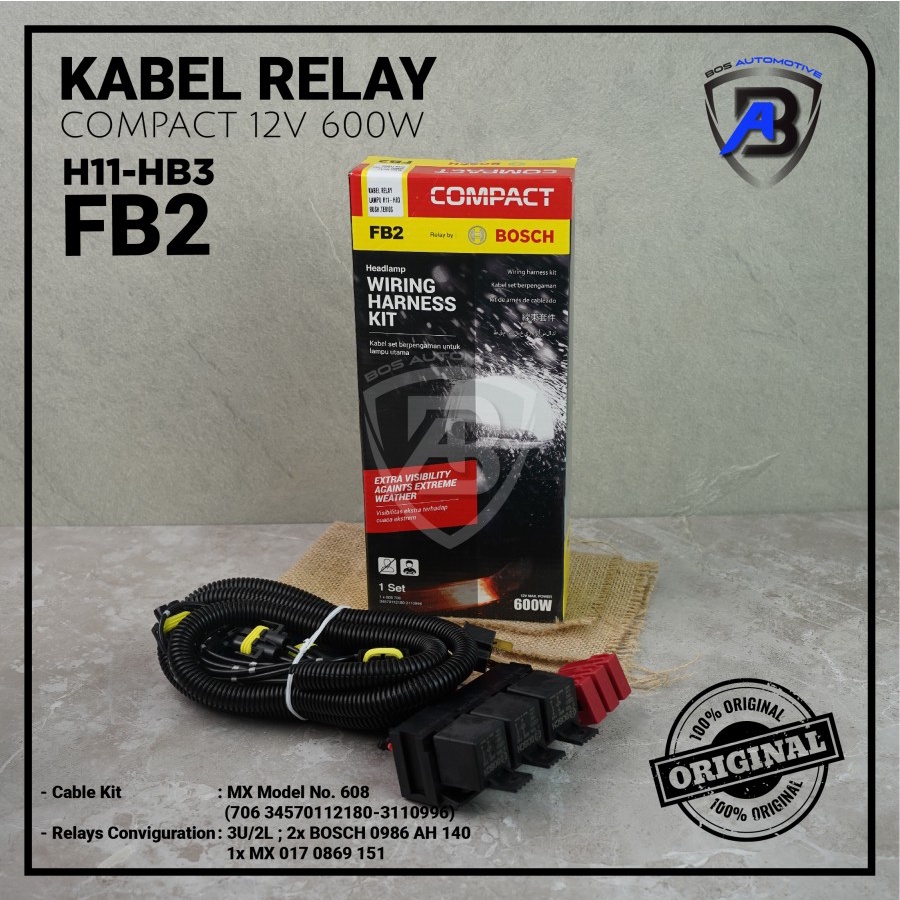 Jual Relay Set Lampu Foglamp / Tembak Mobil BOSCH FB2