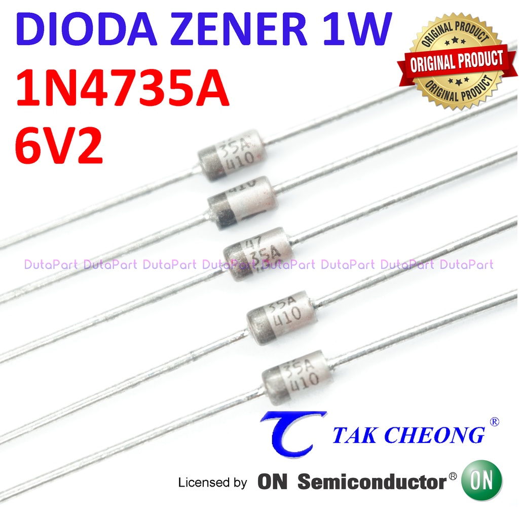 Jual Dioda Zener 1N4735A 6V2 1W ORIGINAL TC Licensed by ON SEMI 1N4735 ...