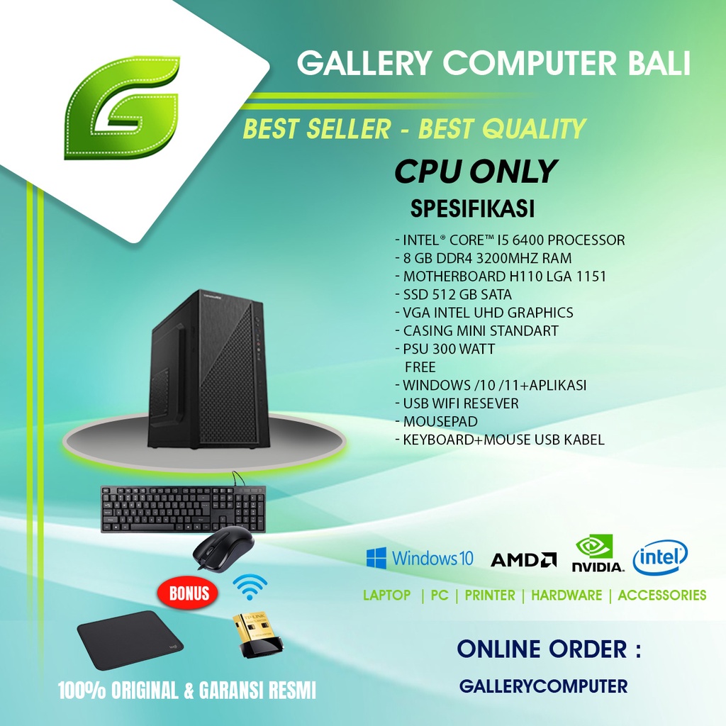 Jual komputer pc rakitan pc only intel core i5-siap pakai | Shopee ...