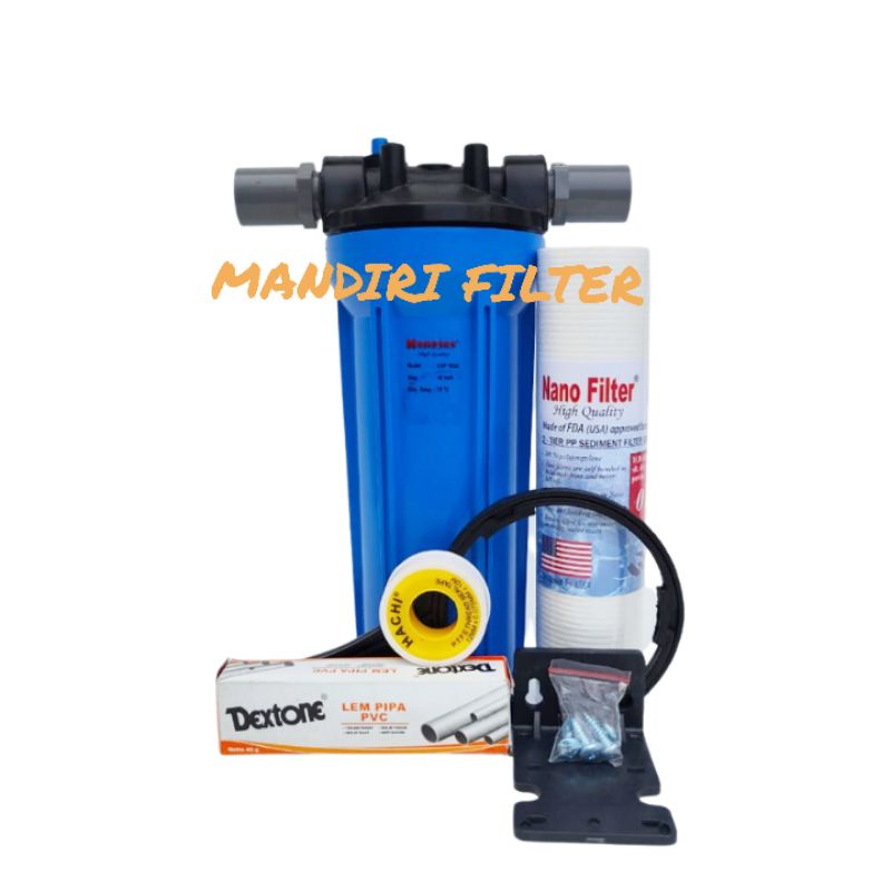 Jual Paket Hemat Filter Air 1 Tahap Untuk Air Kotor (Blue 10