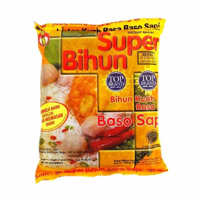 Jual Super Bihun Baso Sapi Bihun Kuah Rasa Baso 51 Gr Shopee Indonesia