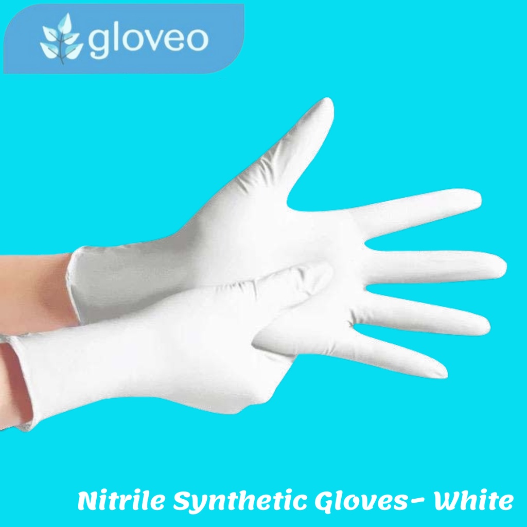 Jual GLOVEO Sarung Tangan Black White Professional Synthetic