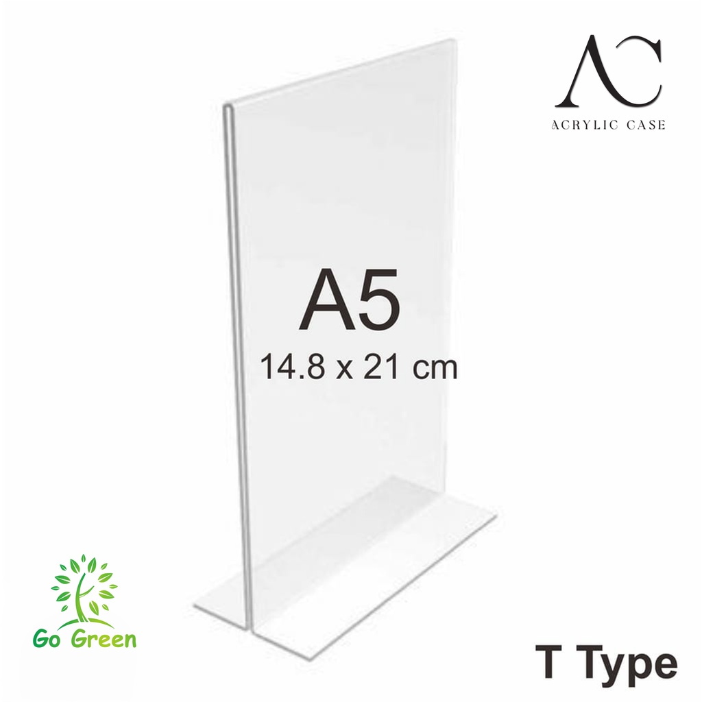 Jual Acrylic Tent Card Holder A5 Tempat Brosur Meja Akrilik A5 T Type