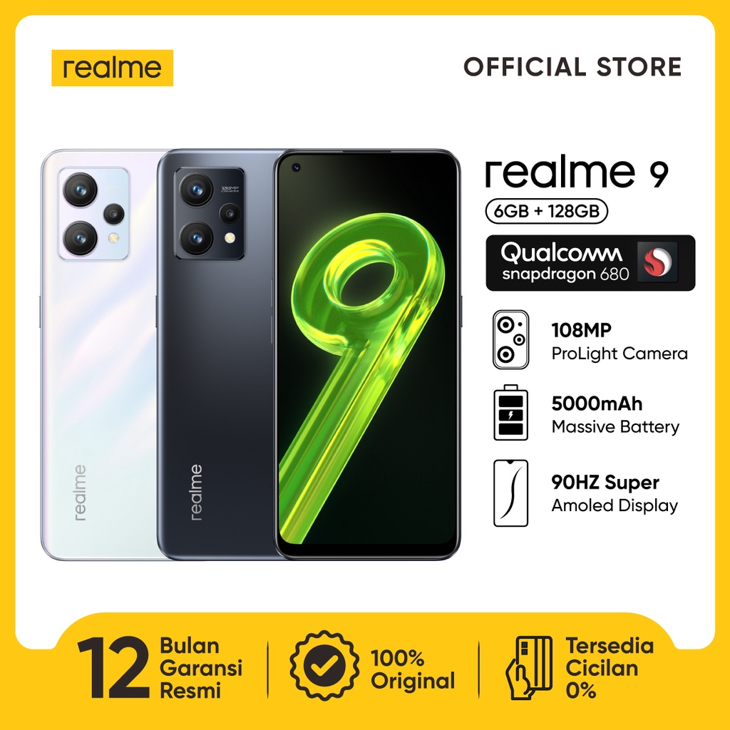 Jual realme 9 4G 6/128 GB (108MP ProLight Camera, 90Hz AMOLED Display ...