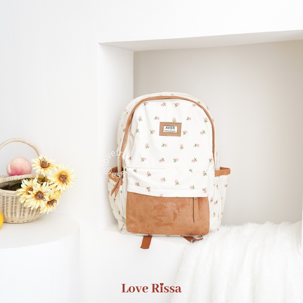 Jual [RISSA] Ransel Fleur Vintage Backpack Ransel Motif Bunga Vintage ...
