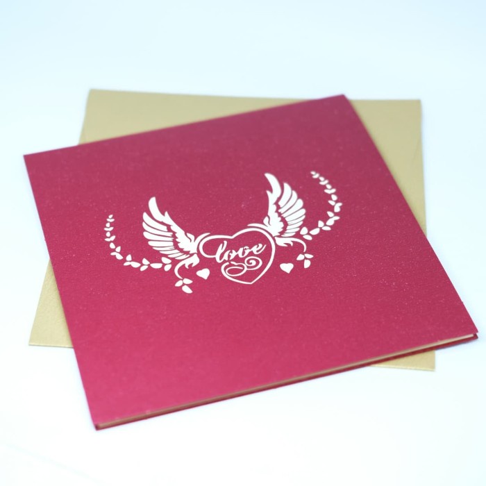 Jual Bg00D1 Kartu Ucapan 3D Love Arrow Married Menikah Kawin Wishes