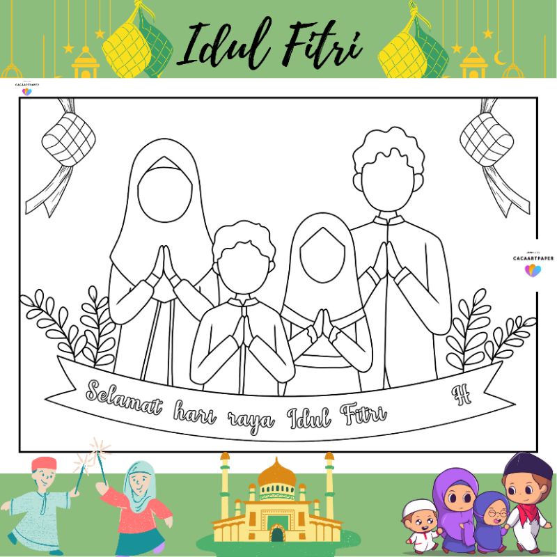 Jual KERTAS MEWARNAI / KERTAS GAMBAR / IDUL FITRI / KERTAS MEWARNAI