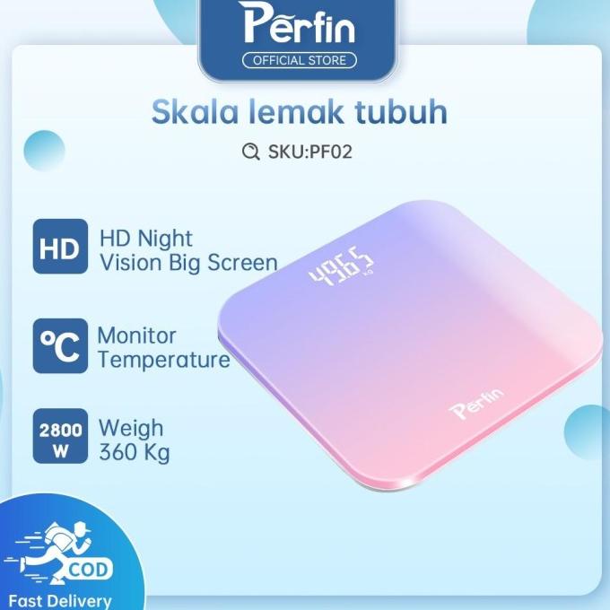 Jual Perfin Pf02 Timbangan Badan Digital Dengan Ungu Gradien Timbangan ...