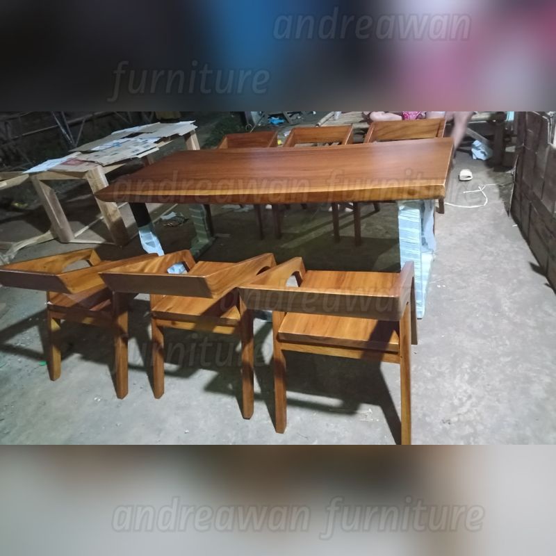 Jual Meja Makan Kayu Suar Trambesi Wood Kursi Meja Cm Model By