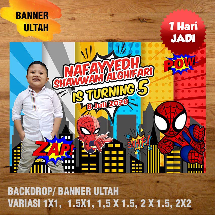 Jual SPIDERMAN BACKDROP/ SPANDUK ULANG TAHUN UL-TAH ULANG TAHUN ...