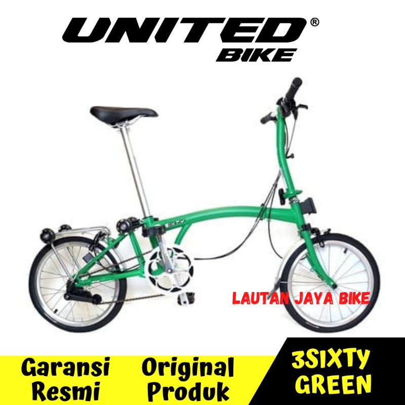 Jual Sepeda Lipat Folding Bike United 3Sixty Solid Green Terbaru Shopee Indonesia