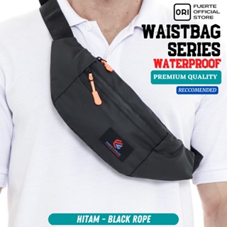 Jual Fuerte - Crossbody Bag Tas Selempang Pria Anti Air Sling Bag Original  - Black Rope FRT 001