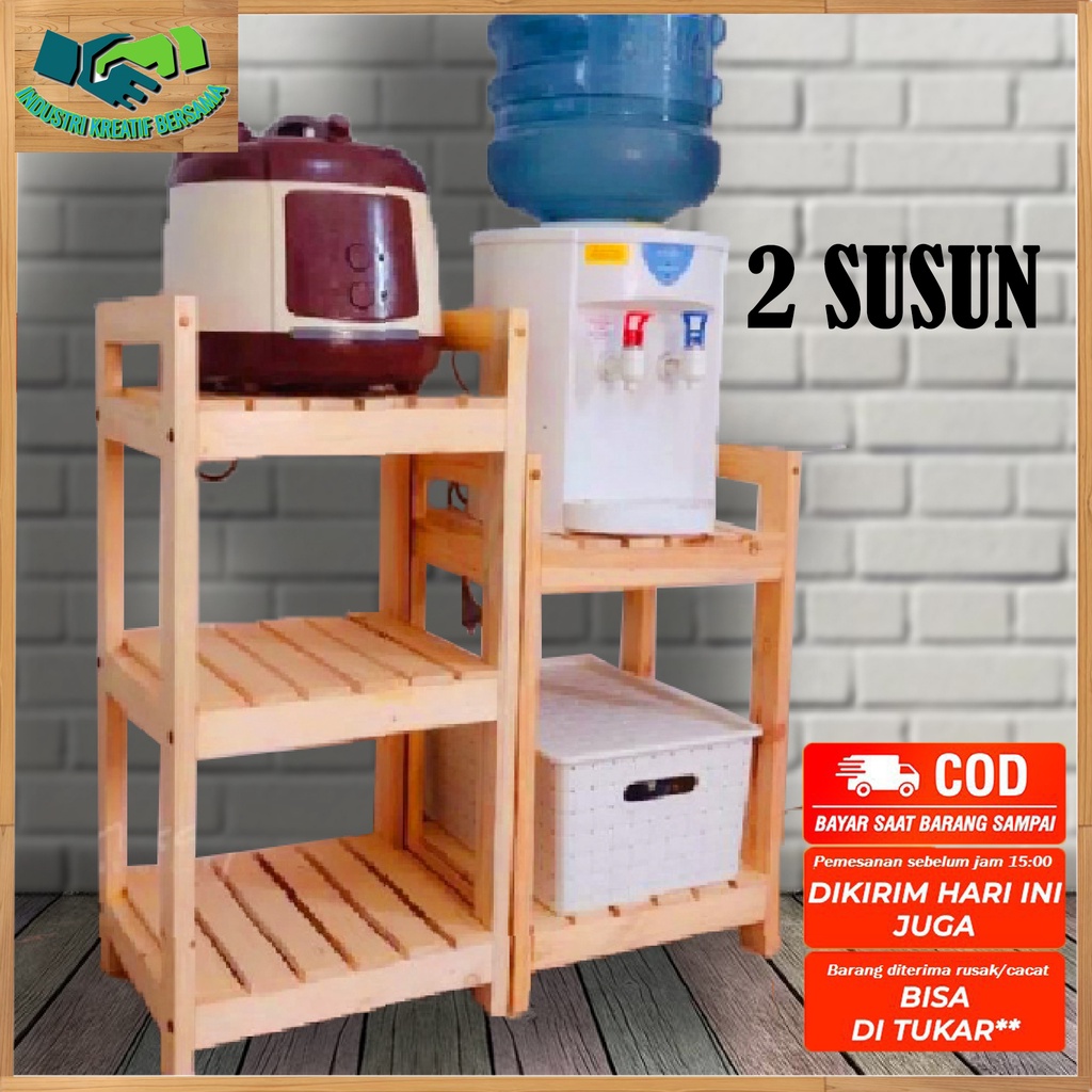 Jual Rak Rice Cooker Dan Dispenser 2 Susun Serbaguna Kayu Mahoni ...