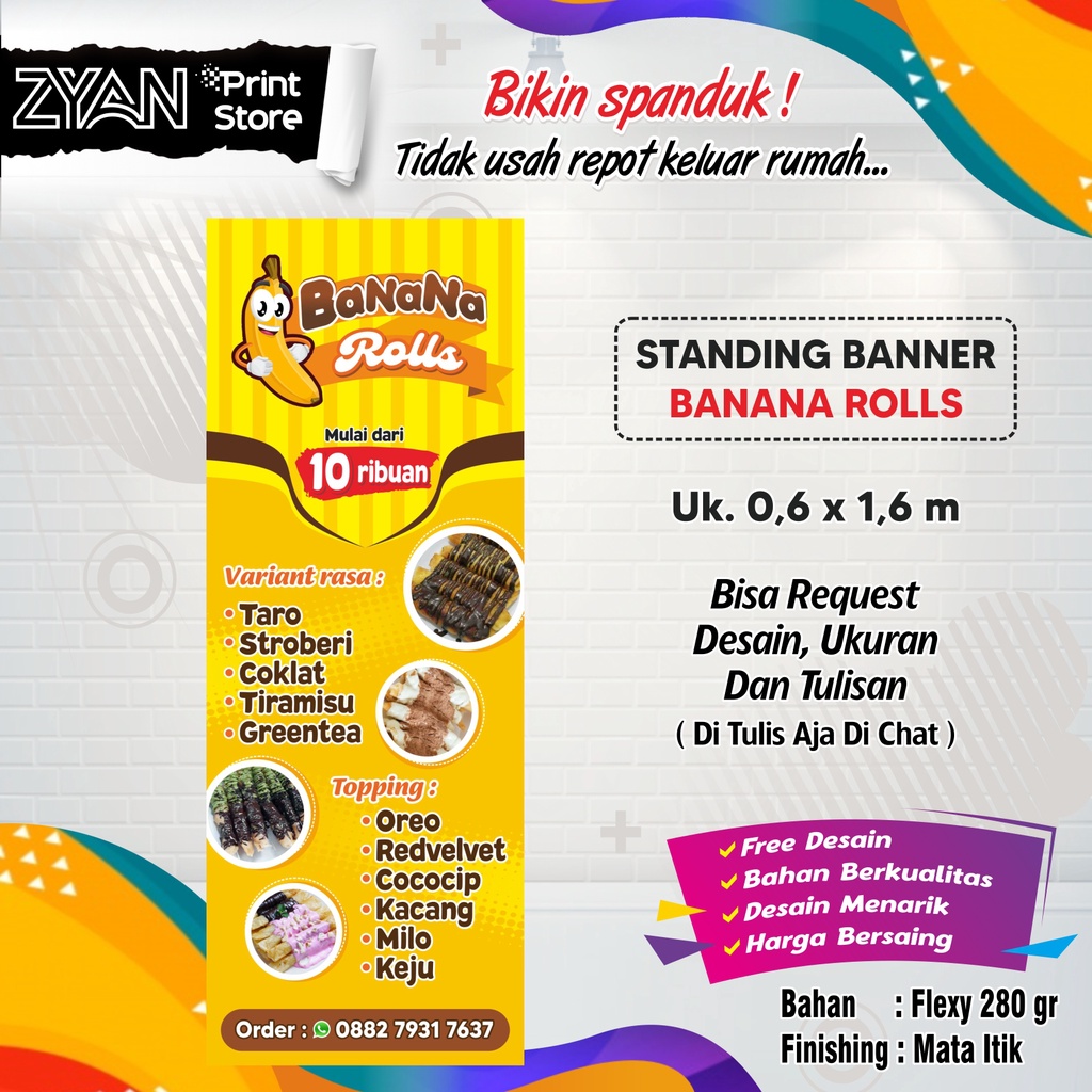 Jual SPANDUK BANNER BANANA ROLL | Shopee Indonesia