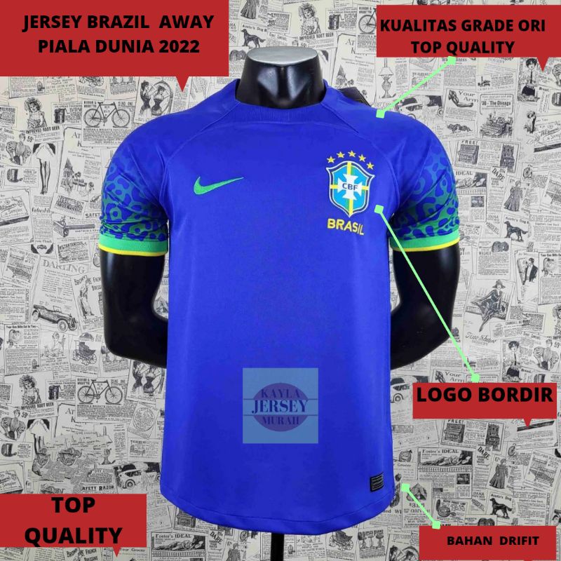 Jual JERSEY BOLA BRAZIL AWAY PIALA DUNIA 2022 GRADE ORI TOP QUALITY ...