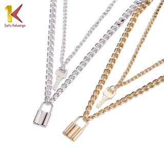 Jual (Anti Karat) Kalung Rantai Gembok Pria Wanita Unisex Choker Hip hop  aksesoris fashion korea Titanium Stainless Steel