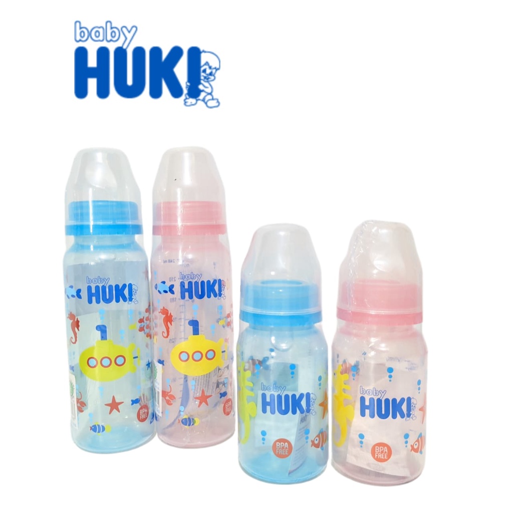 Jual Huki Botol Susu Warna Dot Gepeng Orthodontic Nipple Bottle Blue ...