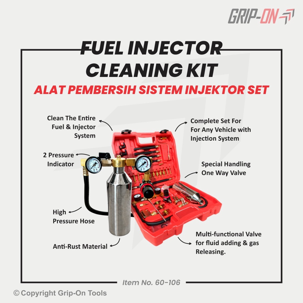 Jual Grip-On Fuel Injector Cleaning Kit Alat Set Pembersih Sistem ...