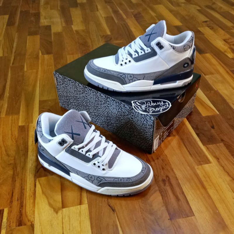 Aj 3 Retro Kaws Fresh Water White Light Grey