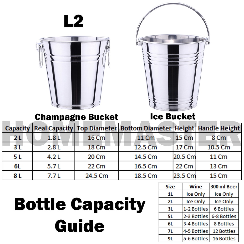 Jual Homemaster Ember/Bucket Es/Ice Champagne/Bir/Beer/Wine Stainless ...