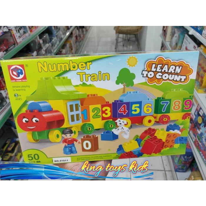 Jual LARIS / Mainan Balok Brick My First Number Train Learn To Count ...
