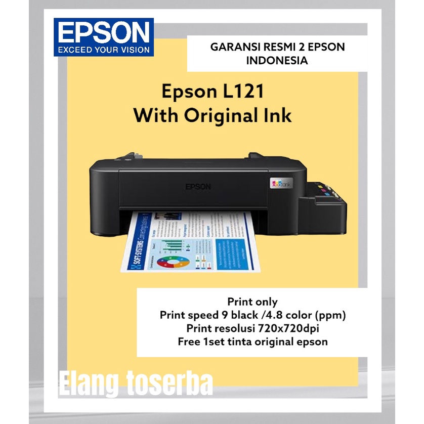 Jual Printer Epson L121 New Pengganti Epson L120 Garansi Resmi Epson Shopee Indonesia 1934
