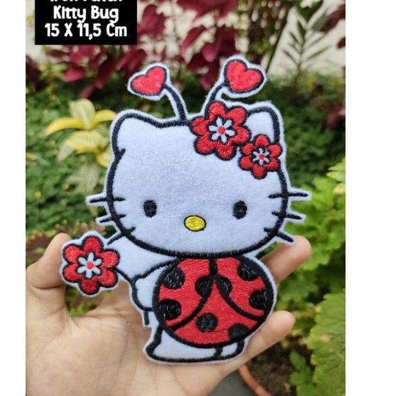 Jual Murah Meriah ( ADA LEM ) IRON PATCH BORDIR HELLO KITTY BUG EMBLEM ...