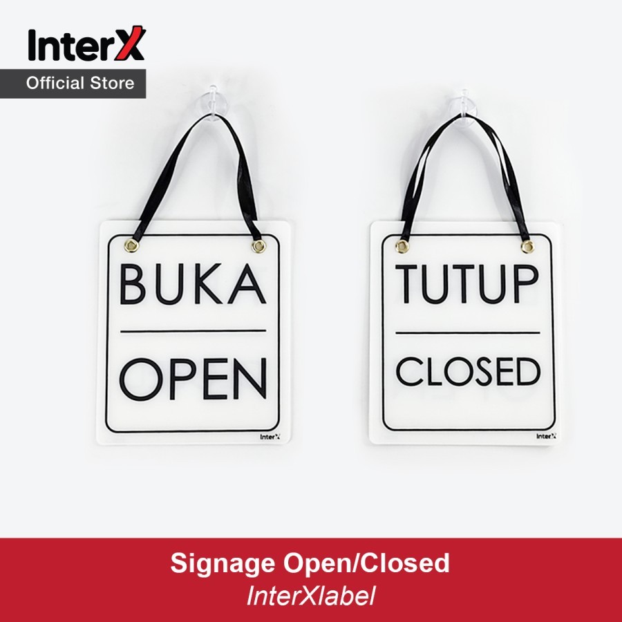 Jual Sticker Sign Board Akrilik Buka Tutup/Papan Tanda Signage Closed ...