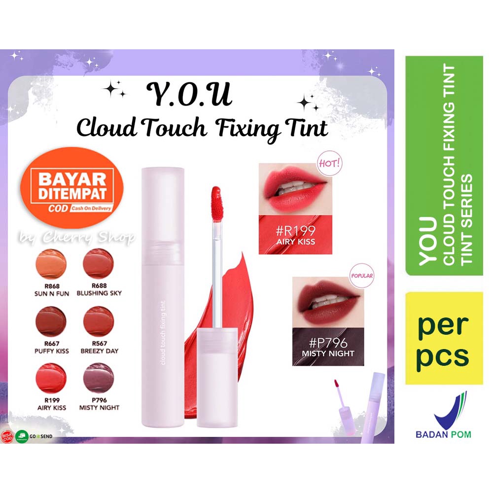 Jual [WARNA TAHAN LAMA MELEMBABKAN] [BPOM] YOU Cloud Touch Fixing Lip Tint Soft Velvet