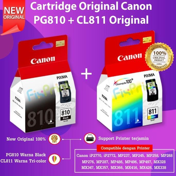 Jual Paket Cartridge Canon PG 810 Black Dan CL 811 Color Original ...