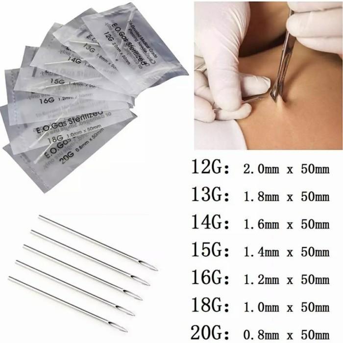 Jual Jarum piercing stainless 14/16/18G Shopee Indonesia