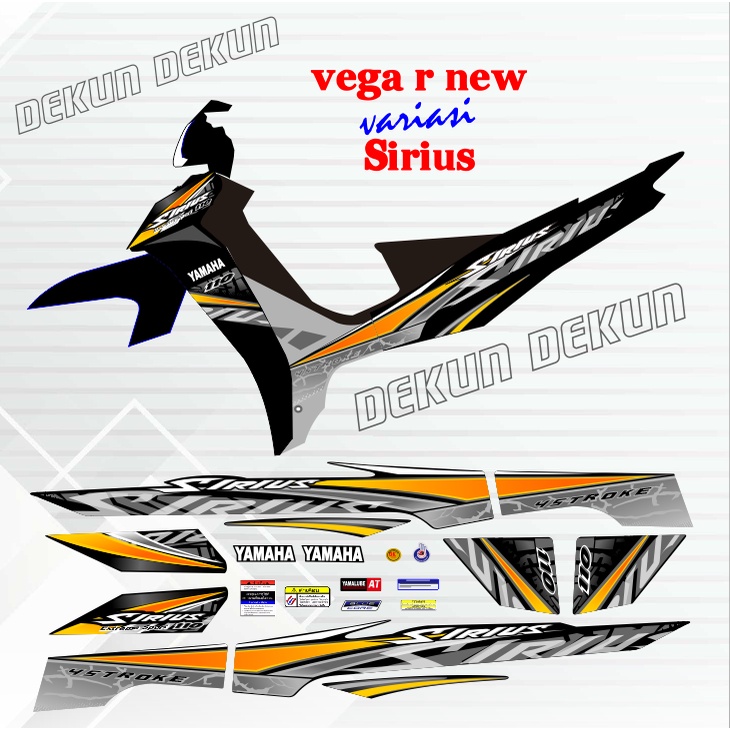 Jual Striping Stiker Vega R New Variasi Model Sirius Awet Bahan Vynil ...