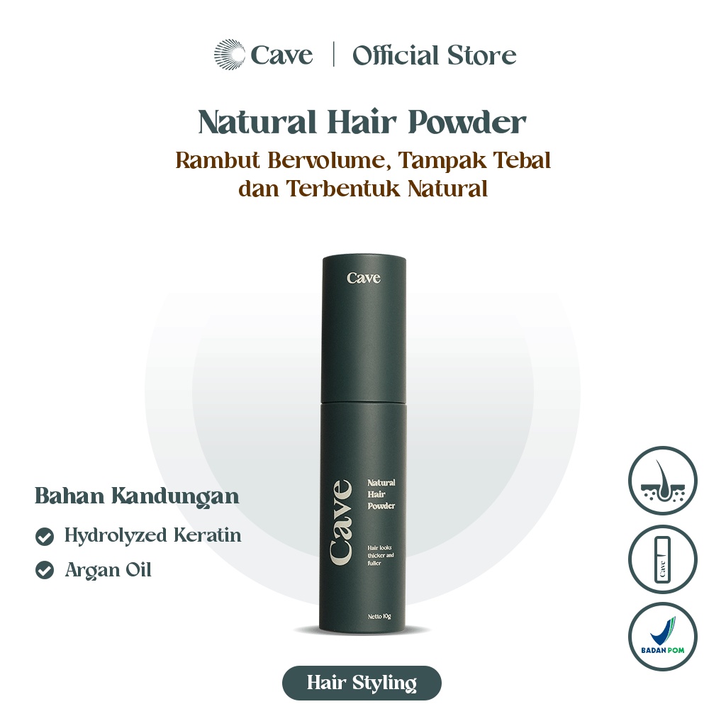 Jual Cave Natural Hair Powder Gr Bedak Styling Rambut Pria Membuat Bervolume Tebal Anti